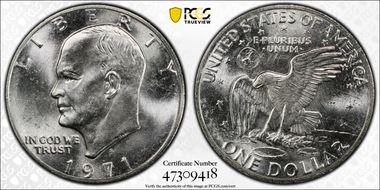 1971-S $1 Silver MS66