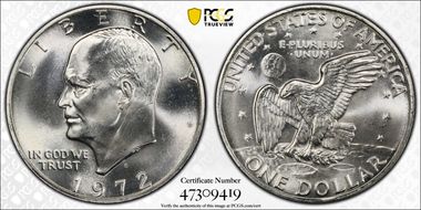 1972-S $1 Silver MS66