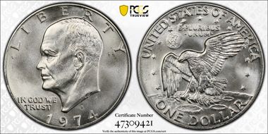 1974-S $1 Silver MS66