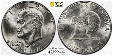 1976-S $1 Silver MS62