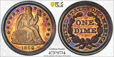 1859 10C PR64CAM