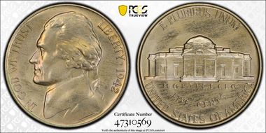 1942 5C Nickel PR66