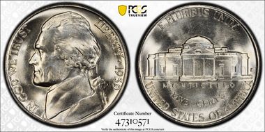 1939-S 5C Reverse of 1938 MS66