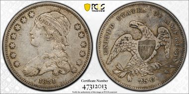 1831 25C B-3, Small Letters XF40