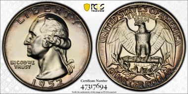 1952 25C PR66