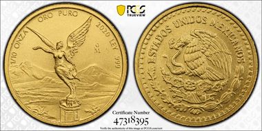 2020-Mo 1/10 oz Libertad Gold First Strike MS69