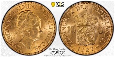 1927 10 G KM-162  Au MS63