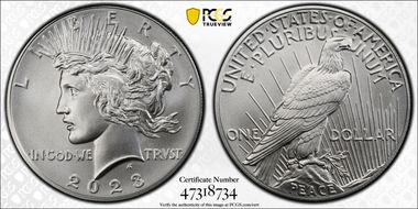 2023 $1 Peace Dollar First Strike MS70