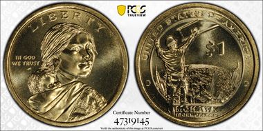 2015-D $1 Native American, Position B MS67