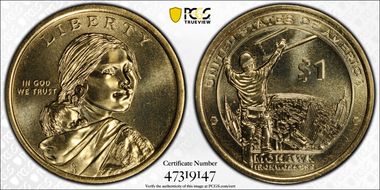 2015-D $1 Native American, Position B MS67