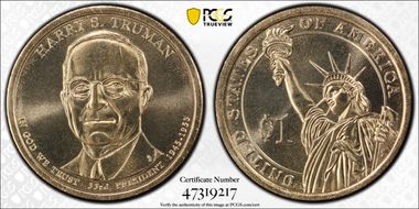2015-D $1 Harry S. Truman Position B MS67