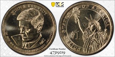 2015-D $1 John F. Kennedy Position B MS67