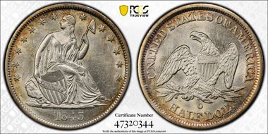 1843-O 50C AU58