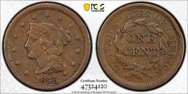 1845 1C Newcomb 9 VF30BN