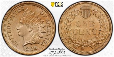 1862 1C AU58