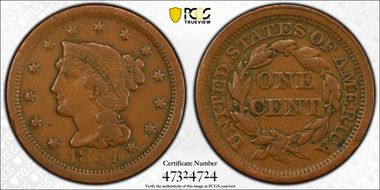 1854 1C Newcomb 10 VF30BN