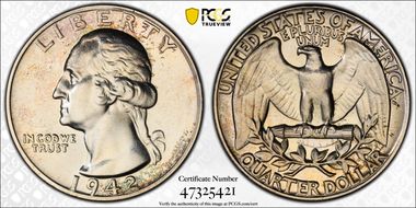 1942 25C PR66