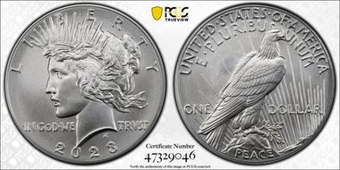2023 $1 Peace Dollar First Strike MS70