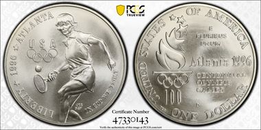 1996-D $1 Tennis MS69