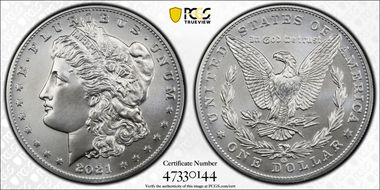 2021-CC Privy $1 Morgan Dollar 100th Anniversary MS70