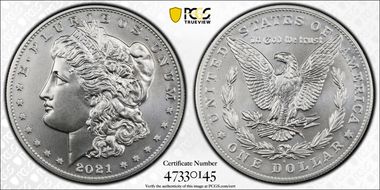 2021-S $1 Morgan Dollar 100th Anniversary MS70