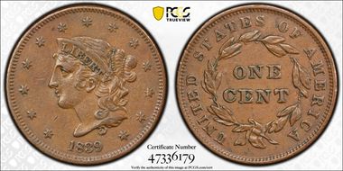 1839 1C Booby Head XF40BN