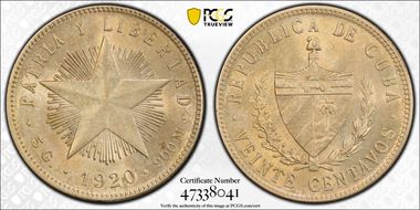 1920 20C KM-13.2 Ag MS64