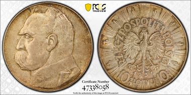 1936(w) 10 Zl KM-29  Ag MS61