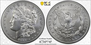 2021-S $1 Morgan Dollar 100th Anniversary First Strike MS70