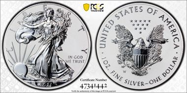 2021-W $1 Silver Eagle Rev PR - Type 1 Designer Edition PR70