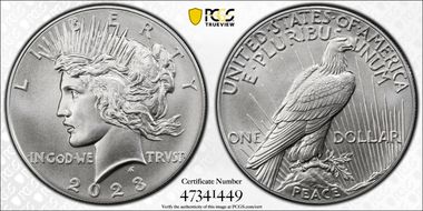 2023 $1 Peace Dollar First Strike MS70
