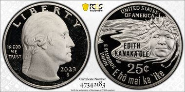 2023-S 25C Edith Kanaka'ole PR67DCAM