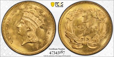 1862 G$1 MS64