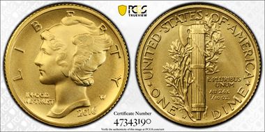 2016-W 10C 100th Anniversary First Strike SP70