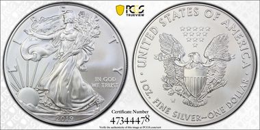 2019-W $1 Burnished Silver Eagle SP69