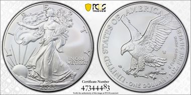2023-W $1 Burnished Silver Eagle SP70