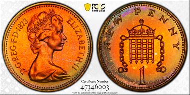 1973 1p S-B1 New Penny PR66RB