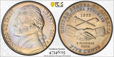 2004-D 5C Peace Medal MS65