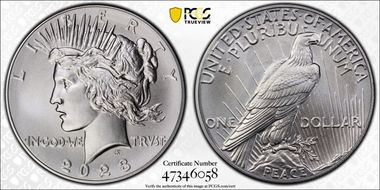 2023 $1 Peace Dollar First Strike MS70