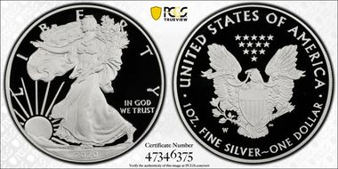 2020-W  $1 Silver Eagle PR70DCAM