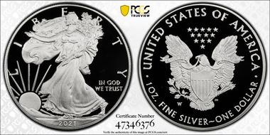 2021-W  $1 Silver Eagle - Type 1 PR69DCAM