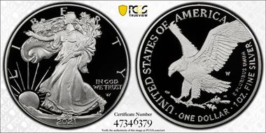 2021-W  $1 Silver Eagle - Type 2 PR70DCAM