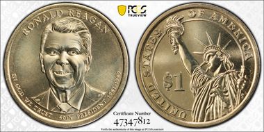 2016-D $1 Ronald Reagan Position A MS67
