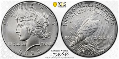 2023 $1 Peace Dollar First Strike MS70