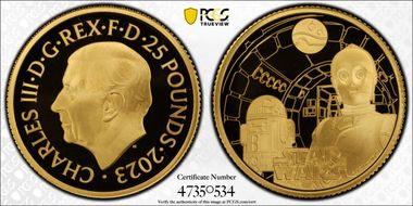 2023 £25 R2D2 and C3PO Star Wars PR70DCAM