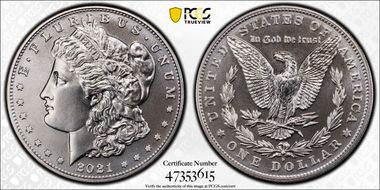 2021-D $1 Morgan Dollar 100th Anniversary MS69