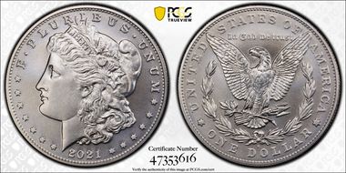 2021-S $1 Morgan Dollar 100th Anniversary MS70
