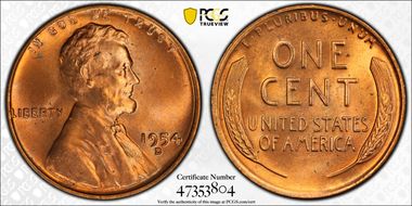 1954-D 1C MS65RD