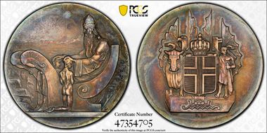 (1930) 10 Kr X-3 1000 Years Althing Ag Matte MS63