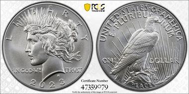 2023 $1 Peace Dollar First Strike MS70